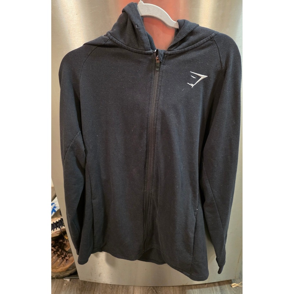 Gymshark Mens XL Zip Up Hoodie Black GMHD3255-AW19-021 Activewear Jacket